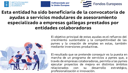 Tour Galicia, entidad beneficiaria de ayudas cofinanciadas por fondos FEDER de la Unión Europea.