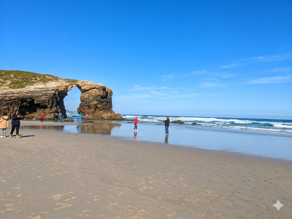 Playa de las Catedrales, Lugo y Ribadeo desde Santiago