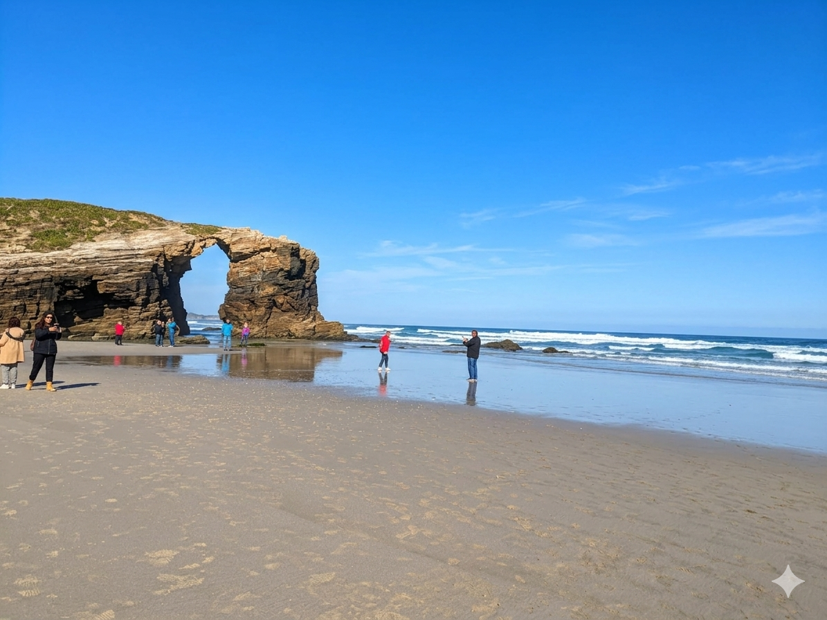 Playa de las Catedrales, Lugo y Ribadeo desde Santiago