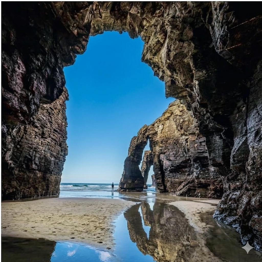 Playa de las Catedrales, Lugo y Ribadeo desde Santiago