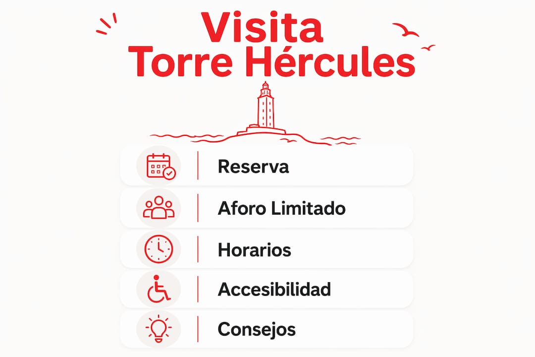 Guía visual con los pasos imprescindibles para disfrutar tu visita a la Torre de Hércules