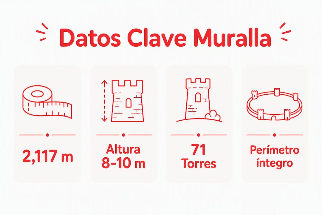 Resumen visual con los datos más destacados sobre la muralla de Lugo