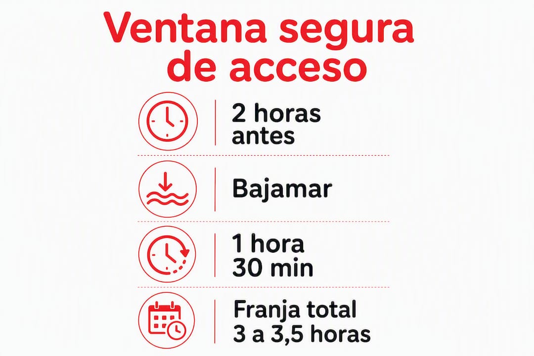 Infografía sobre el horario recomendado para acceder a la playa de forma segura