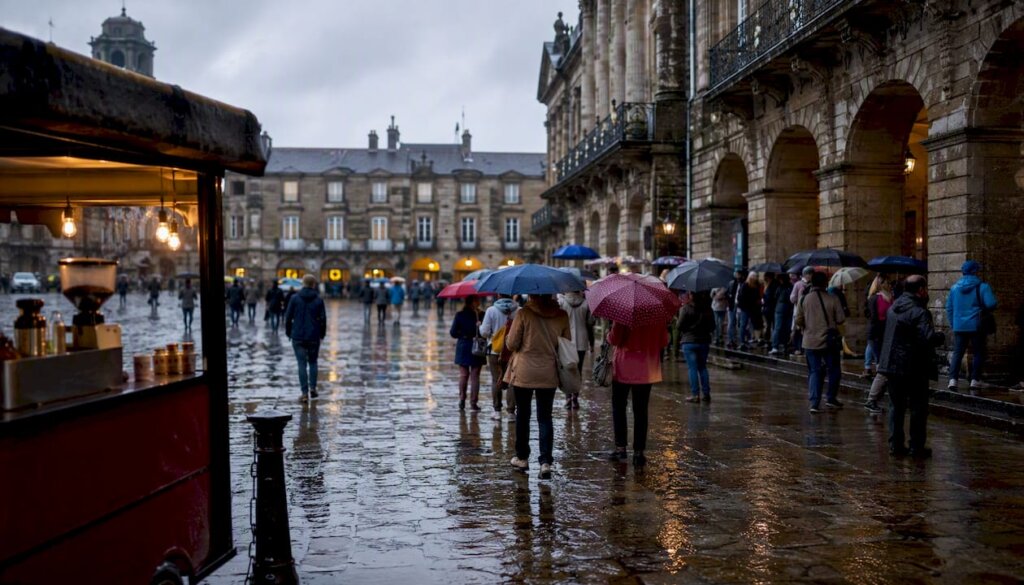 Santiago con lluvia: guía práctica para turistas y peregrinos