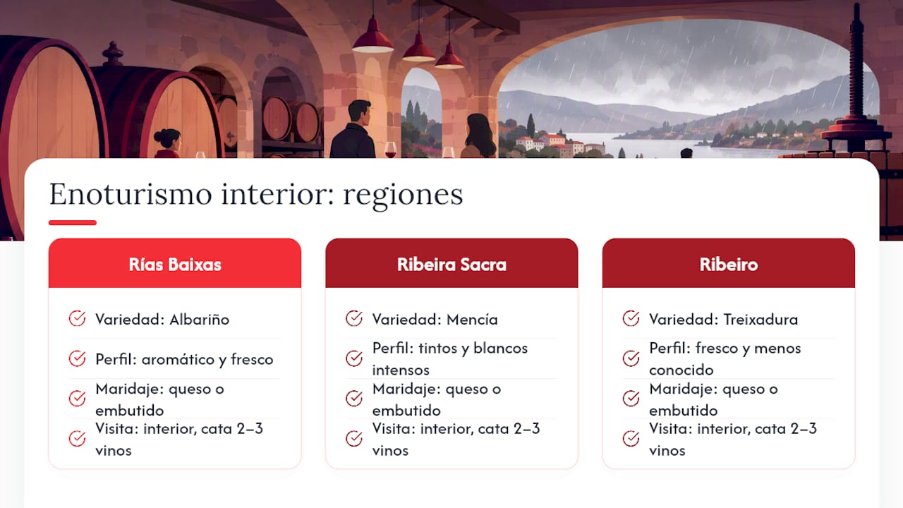 Comparativa de regiones y variedades de vino de Galicia