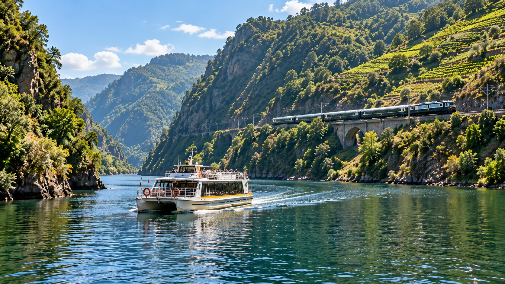 Ribeira Sacra en Tren y Barco: Paisajes, Sabores y Tradición